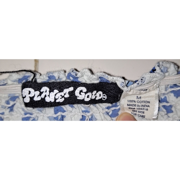 Planet Gold blue white ruffle skirt size medium floral knee length - Picture 5 of 8